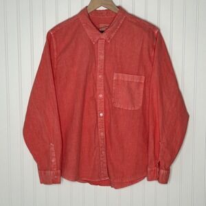 Universal Thread Womens Coral Linen Blend Button Down Shirt XXL